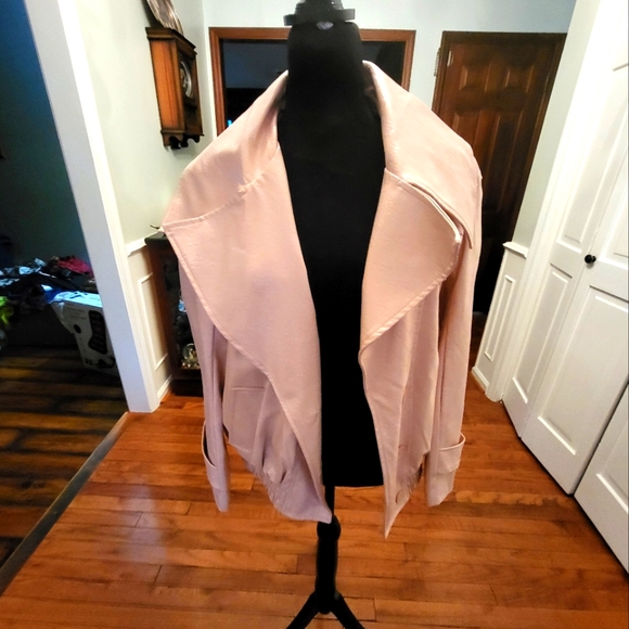 Fashion Nova Jackets & Blazers - Women's Blush Pink Faux Leather Jacket  size Small